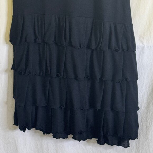 NWT!! Banana Republic RT $79.00 Black Shift Dress with Bottom Ruffles Size S - Picture 2 of 9
